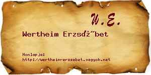 Wertheim Erzsébet névjegykártya